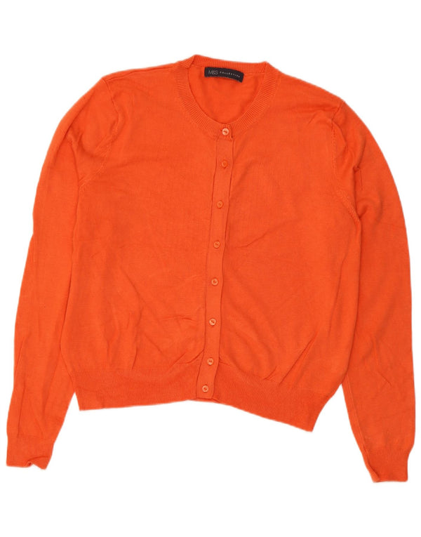 Marks & Spencer Pull cardigan court pour femme UK 14 Viscose orange moyen