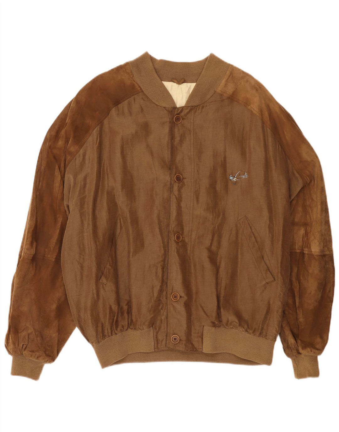 VINTAGE Veste Bomber Homme IT 56 3XL Marron