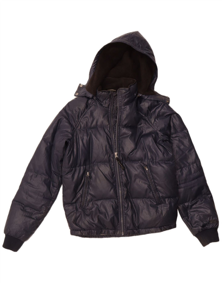 Sisley Veste matelassée à capuche pour homme UK 36 Small Bleu marine