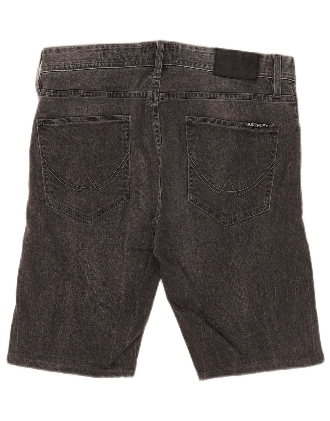 Superdry Short en Jean Corporal Slim W32 Homme Gris Moyen Coton