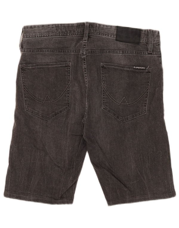 Superdry Short en Jean Corporal Slim W32 Homme Gris Moyen Coton