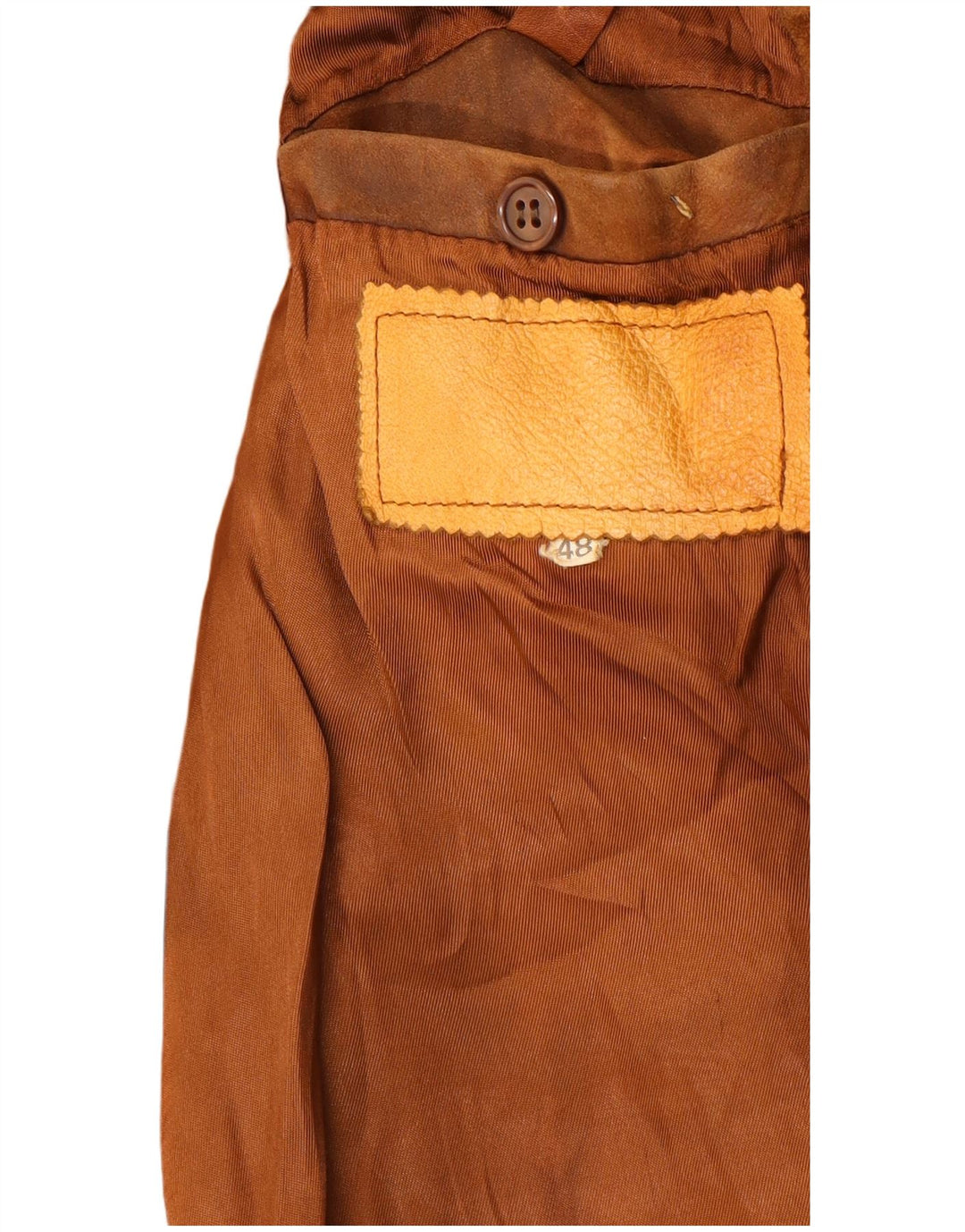 VINTAGE Mens Military Suede Bomber Jacket IT 48 Medium Brown