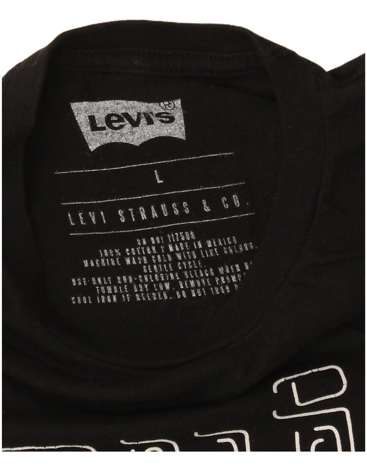 Levi's T-Shirt Graphique Homme Noir Large Coton