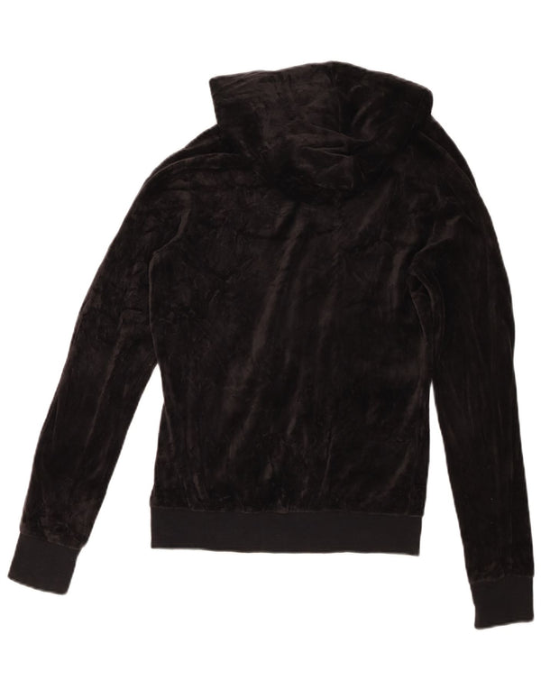 Puma Pull à capuche zippé en velours pour femme UK 10 Petit coton noir
