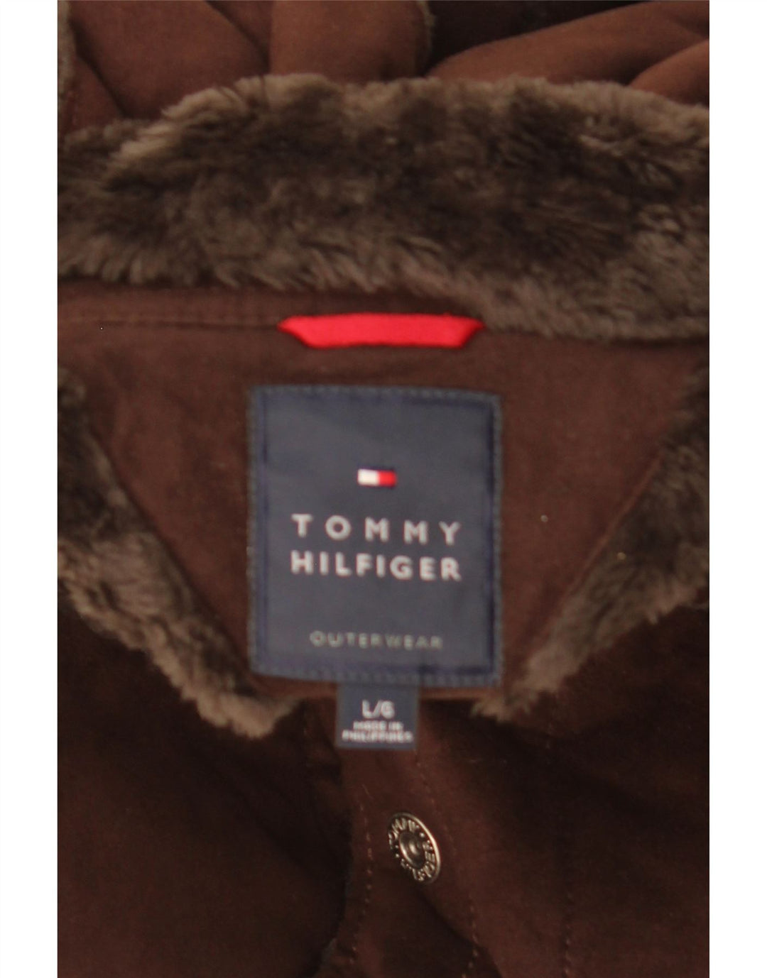 Tommy Hilfiger Chemise surchemise pour homme Large Marron