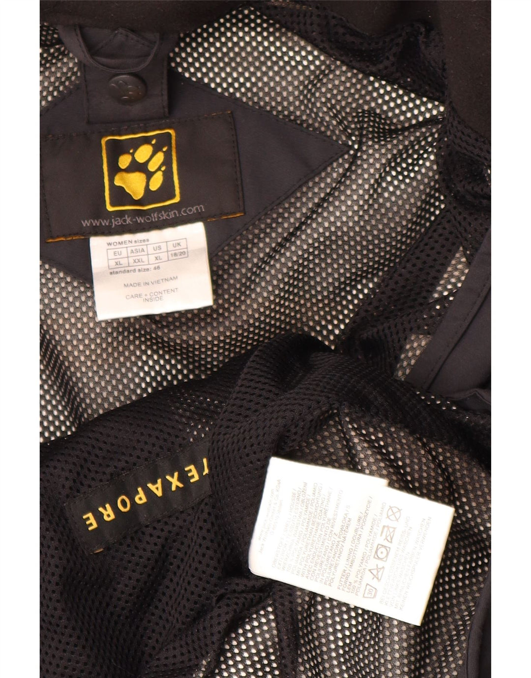 Jack Wolfskin Veste de pluie surdimensionnée pour femme UK 18/20 XL Noir Polyamide