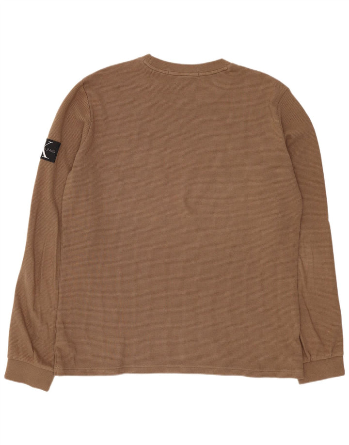 Calvin Klein Haut à manches longues pour homme en coton marron 2XL