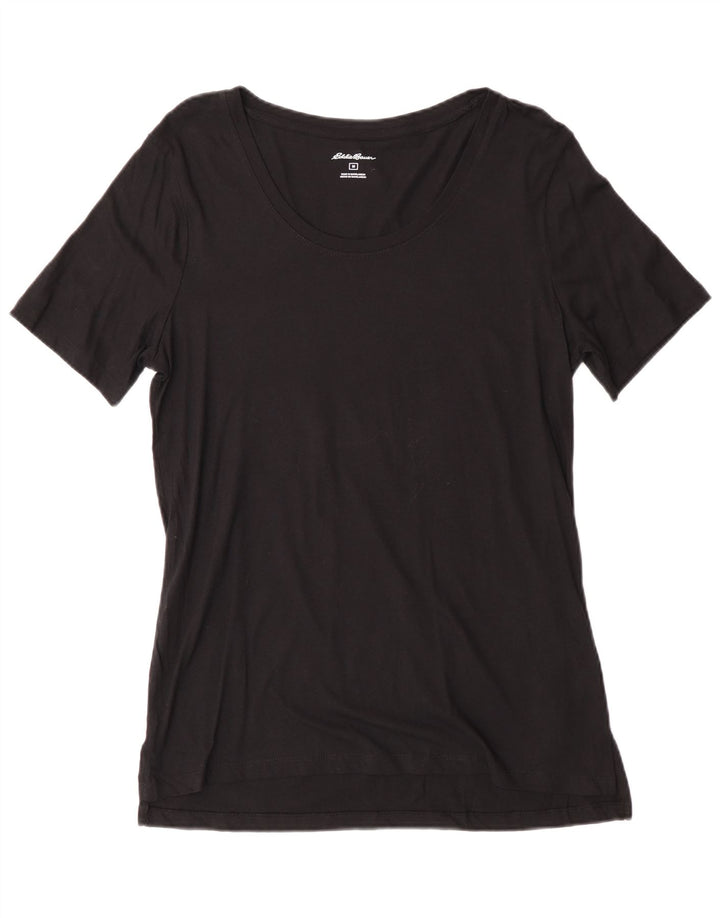 Eddie Bauer T-shirt pour femme en coton noir moyen UK 12