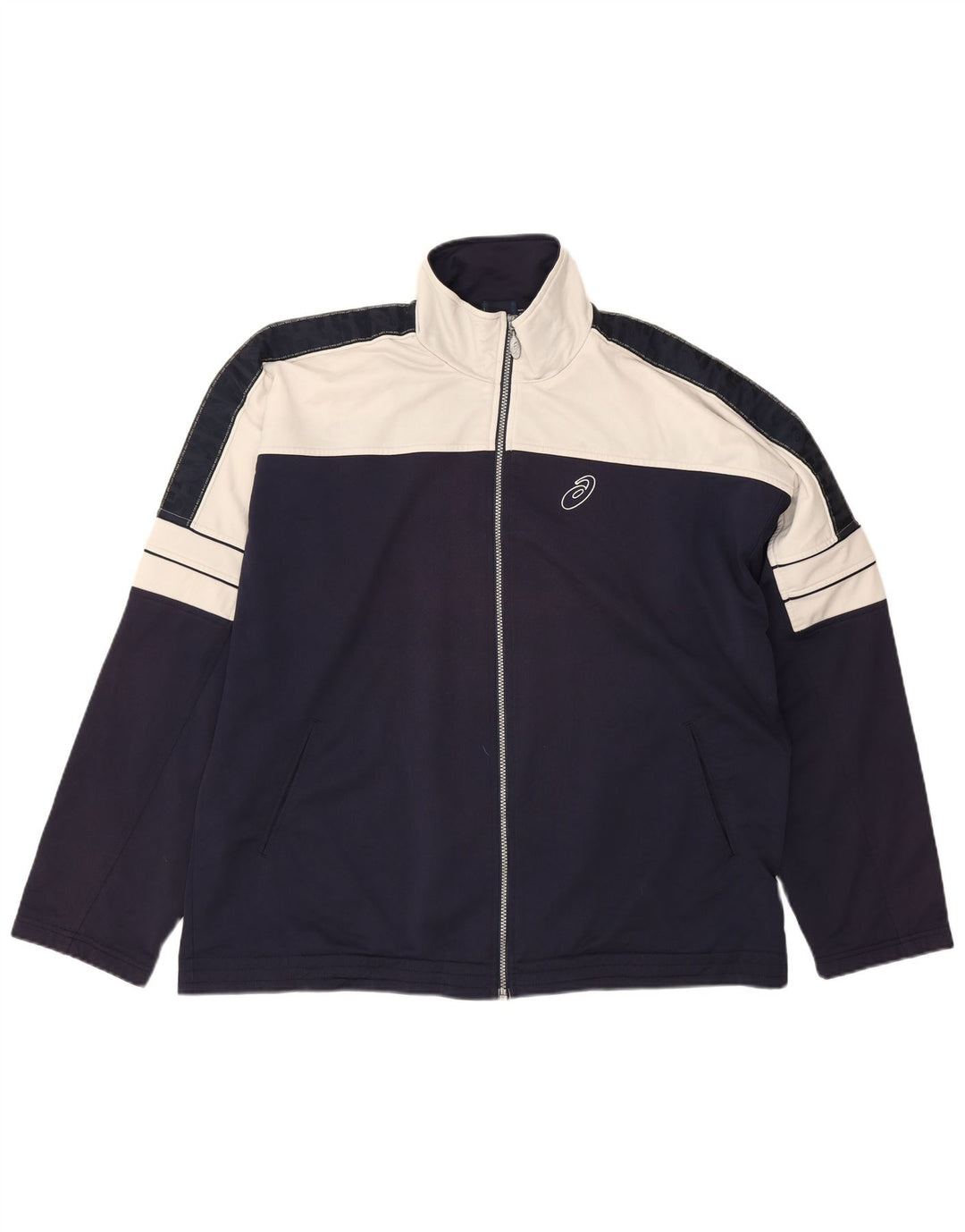 Asics Veste de survêtement pour homme 2XL Bleu marine Colourblock