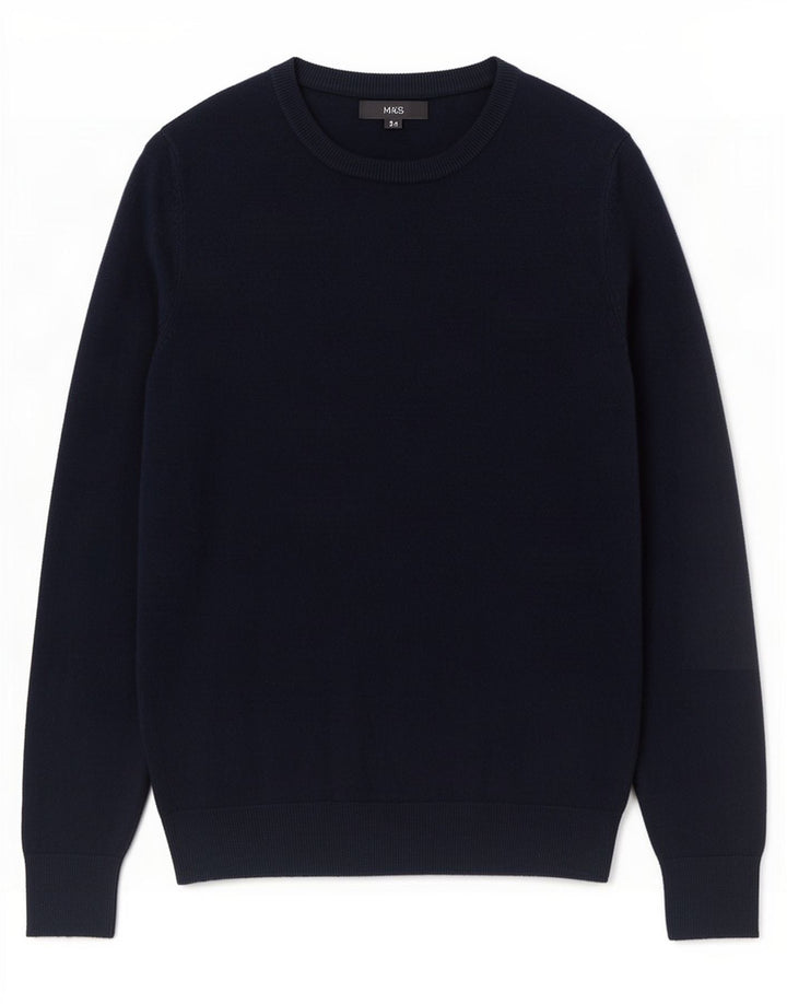 Marks & Spencer Pull col bateau pour homme Petit bleu marine Acrylique