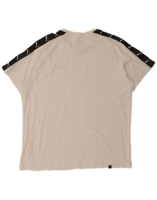 Puma T-shirt graphique pour homme 2XL en coton color block blanc