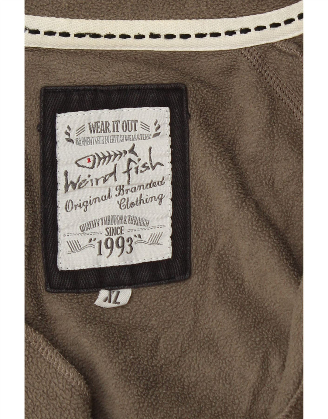 WEIRD FISH Pull Polaire Col Zippé Homme XL Gris