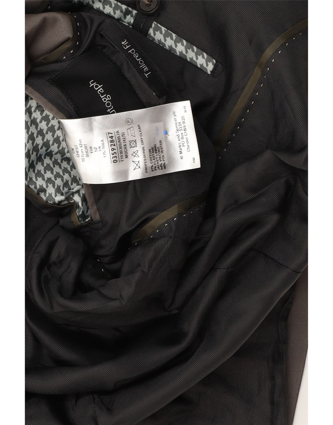 Marks & Spencer Veste blazer autographe à 2 boutons pour homme UK 42 Large Gris