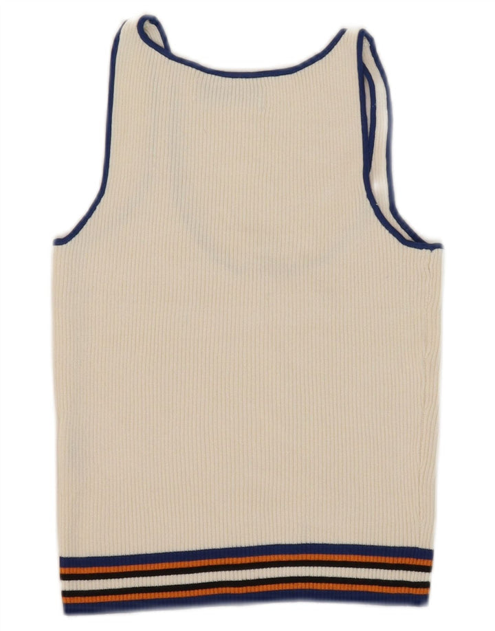 Zara Womens Crop Vest Débardeur UK 8 Petit Blanc