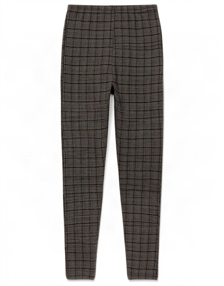 Zara Leggings Femme UK 14 Pied-de-poule Noir Moyen
