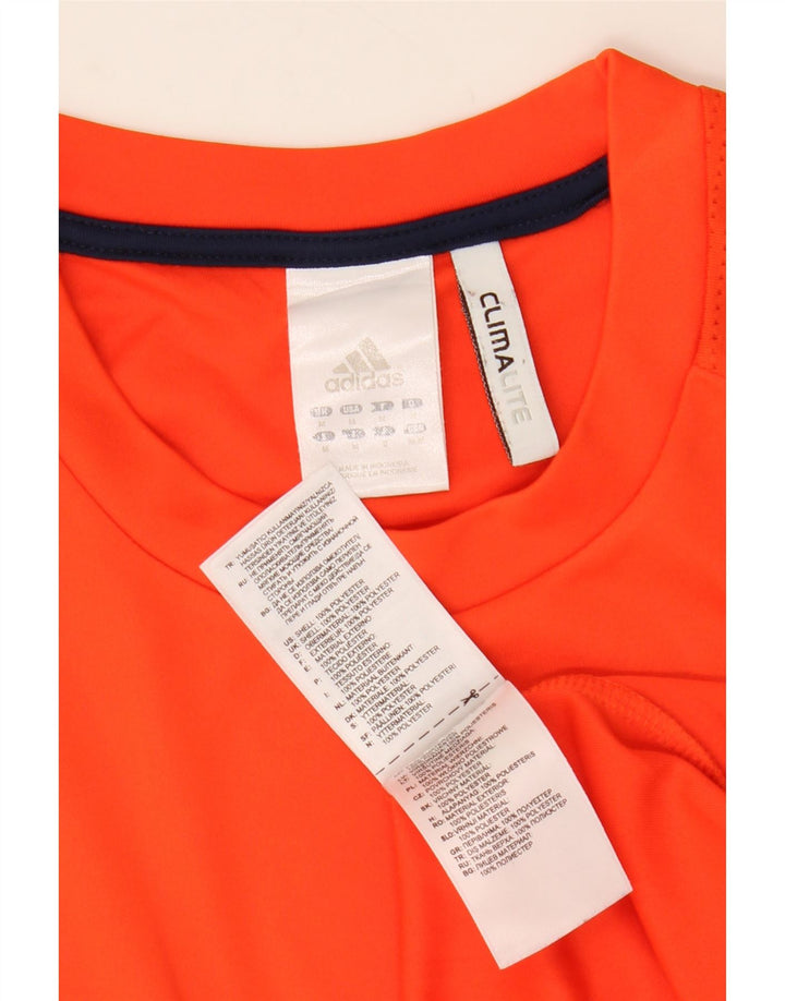 Adidas Hommes Climalite T-Shirt Haut Orange Colorblock Polyester