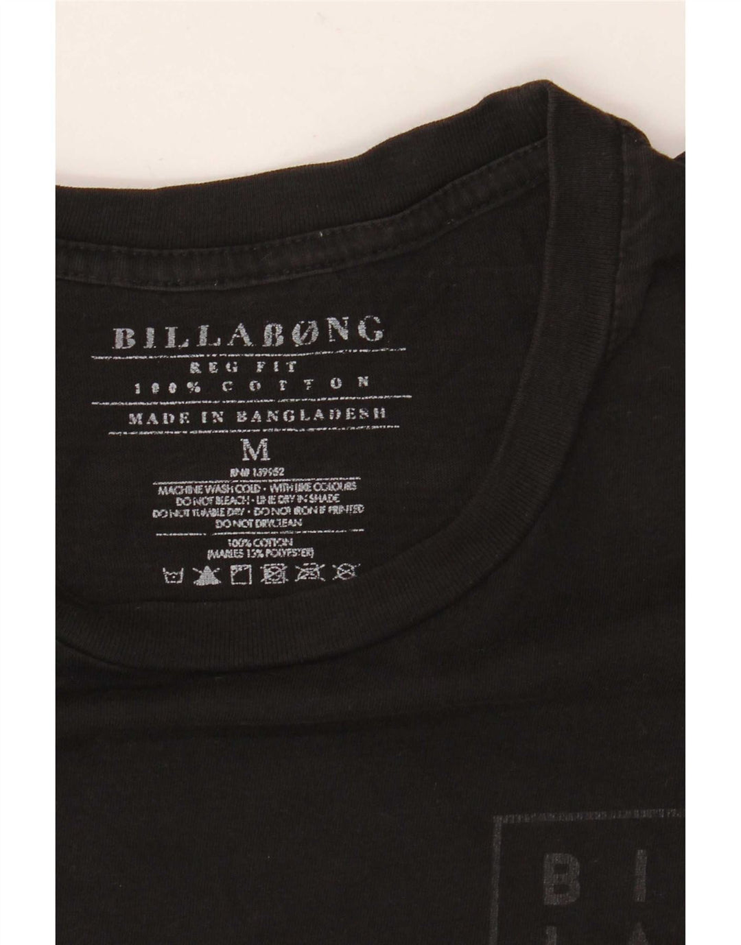 Billabong Mens Regular Fit Graphic T-Shirt Top Noir Moyen Coton
