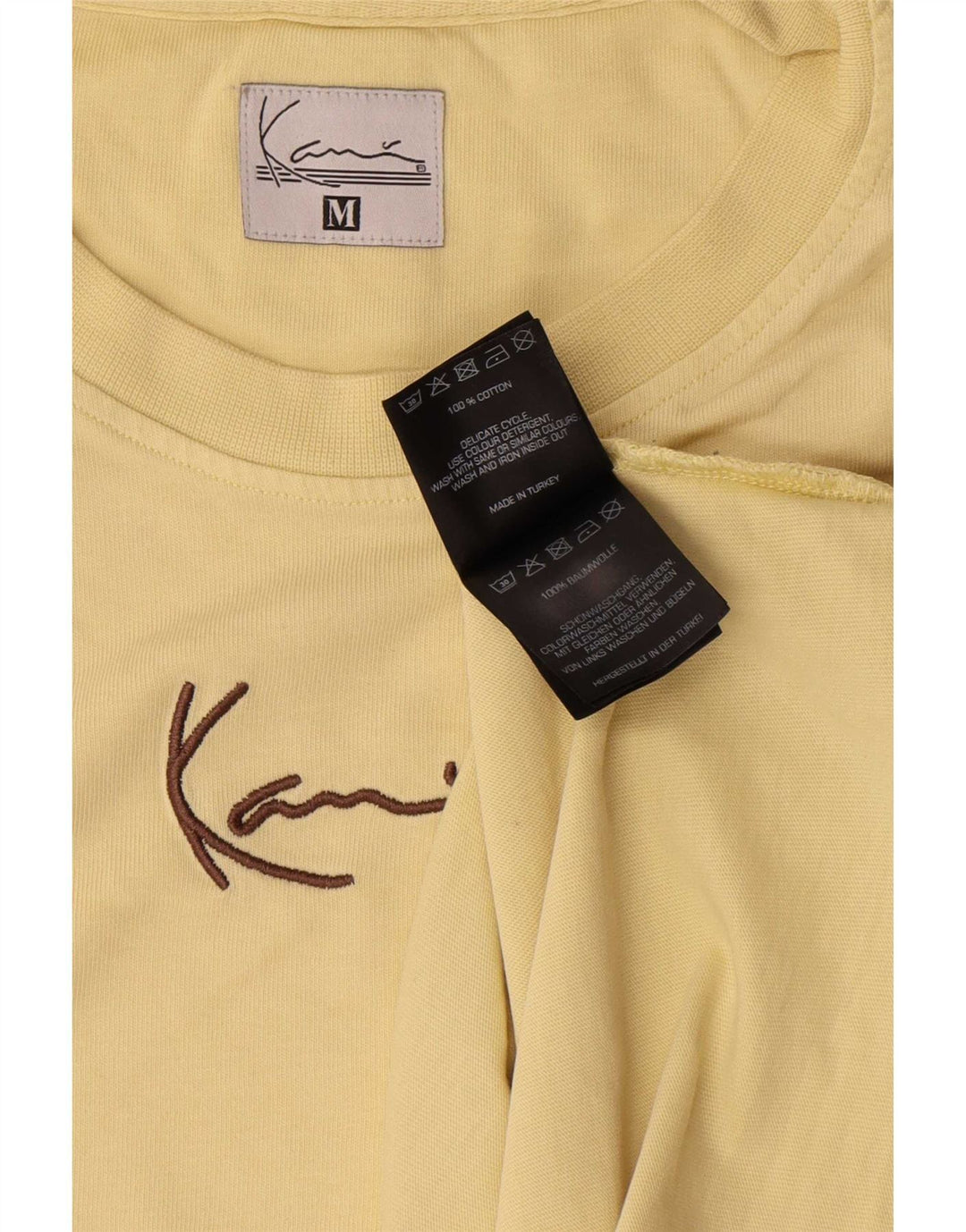 Karl Kani T-Shirt Graphique Homme Jaune Moyen Coton