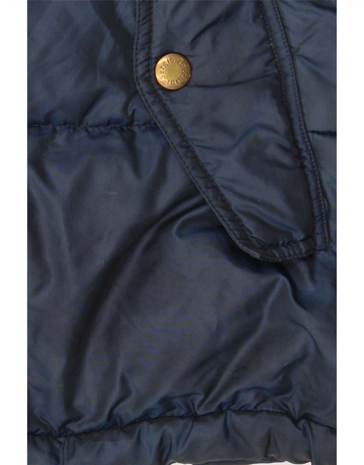 Sergio Tacchini Veste matelassée à capuche pour homme UK 40 Large Bleu Marine Polyamide
