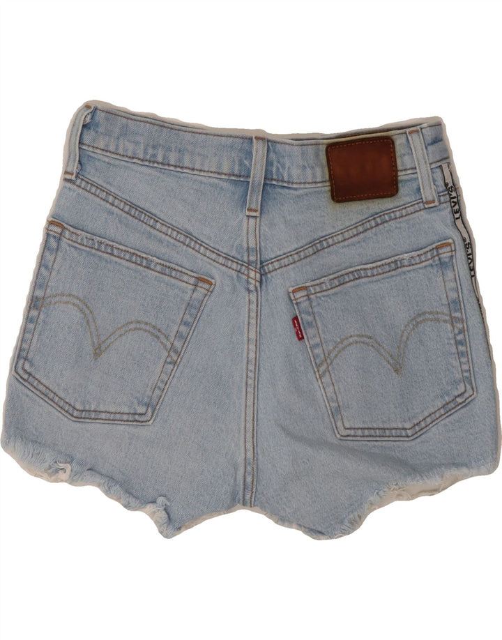 LEVI'S Womens Graphic Denim Shorts W27 Small  Blue Cotton Vintage Levi's and Second-Hand Levi's from Messina Hembry 