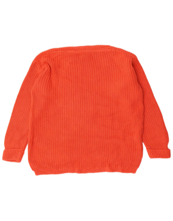 Marks & Spencer Pull col bateau pour femme en coton orange moyen UK 12