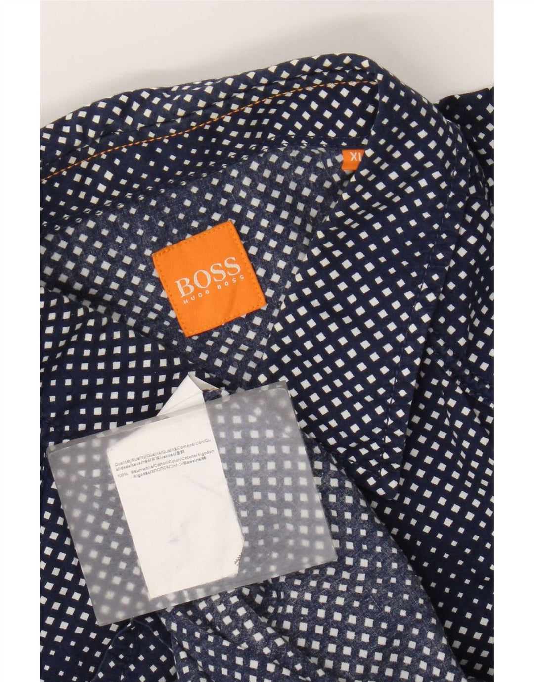 Hugo Boss Chemise Homme XL Bleu Marine Coton Géométrique