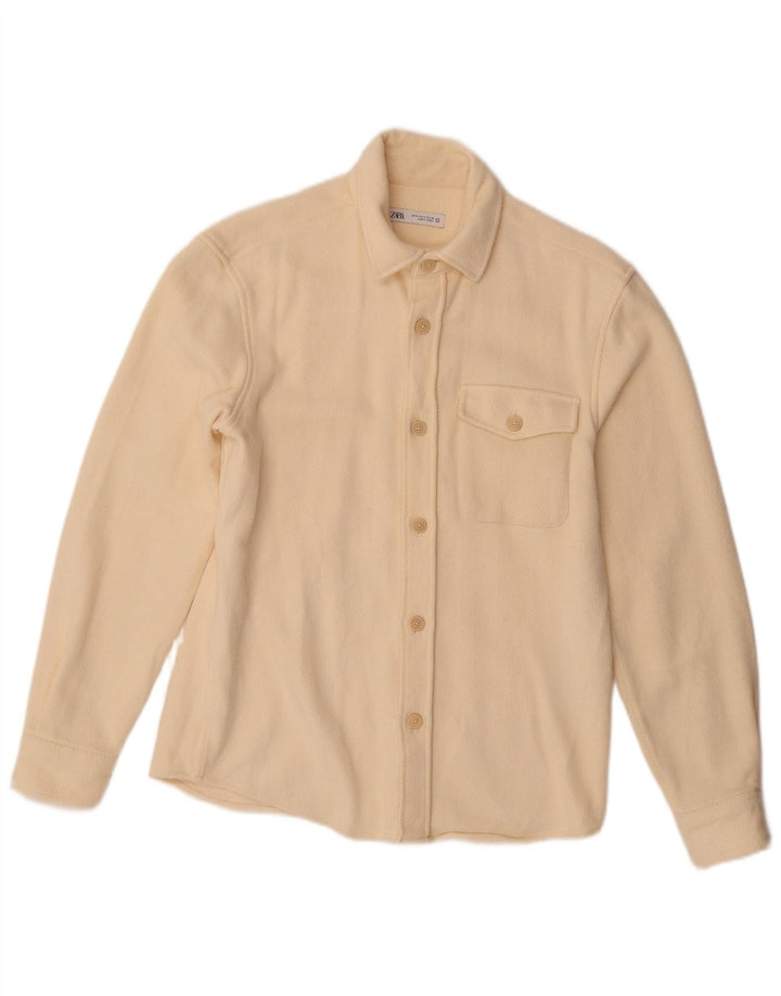 Zara Homme Surchemise Flanelle Chemise Beige Moyen Polyester