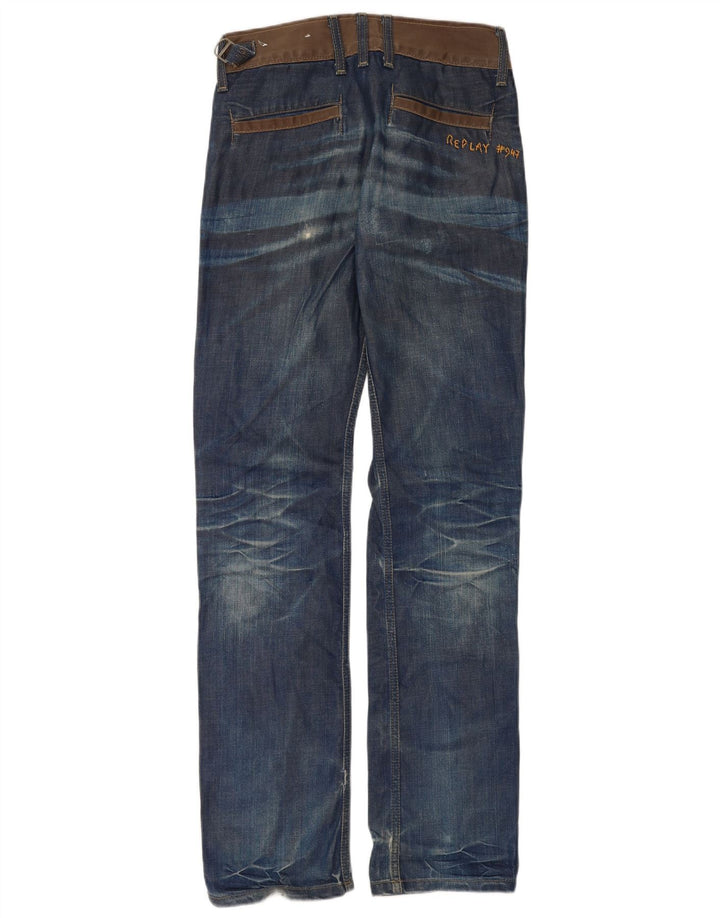 Replay Jean slim effet vieilli W28 L34 bleu coton pour homme