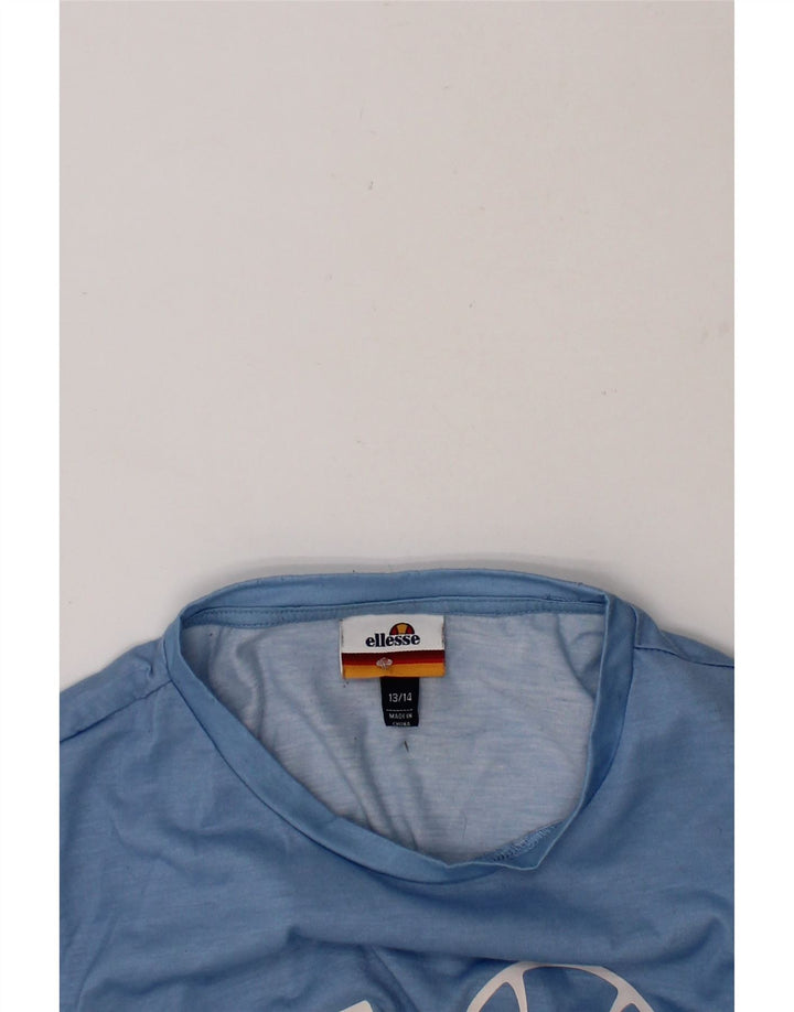 ELLESSE Boys Graphic T-Shirt Top 13-14 Years Blue Tie Dye Polyester Vintage Ellesse and Second-Hand Ellesse from Messina Hembry 