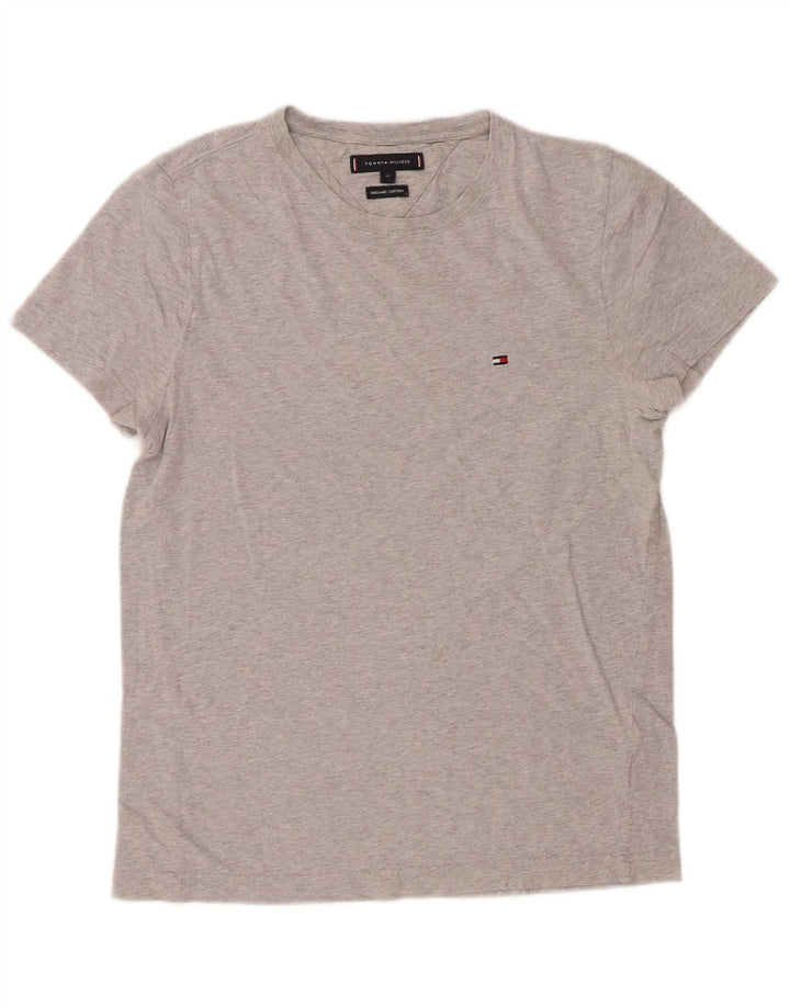 TOMMY HILFIGER T-Shirt Homme Top XS Gris Moucheté Coton