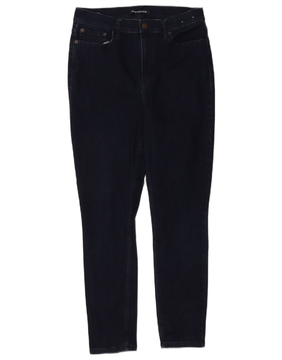 CALVIN KLEIN Jean skinny taille haute pour femme US 12 Large W31 L26 Bleu marine