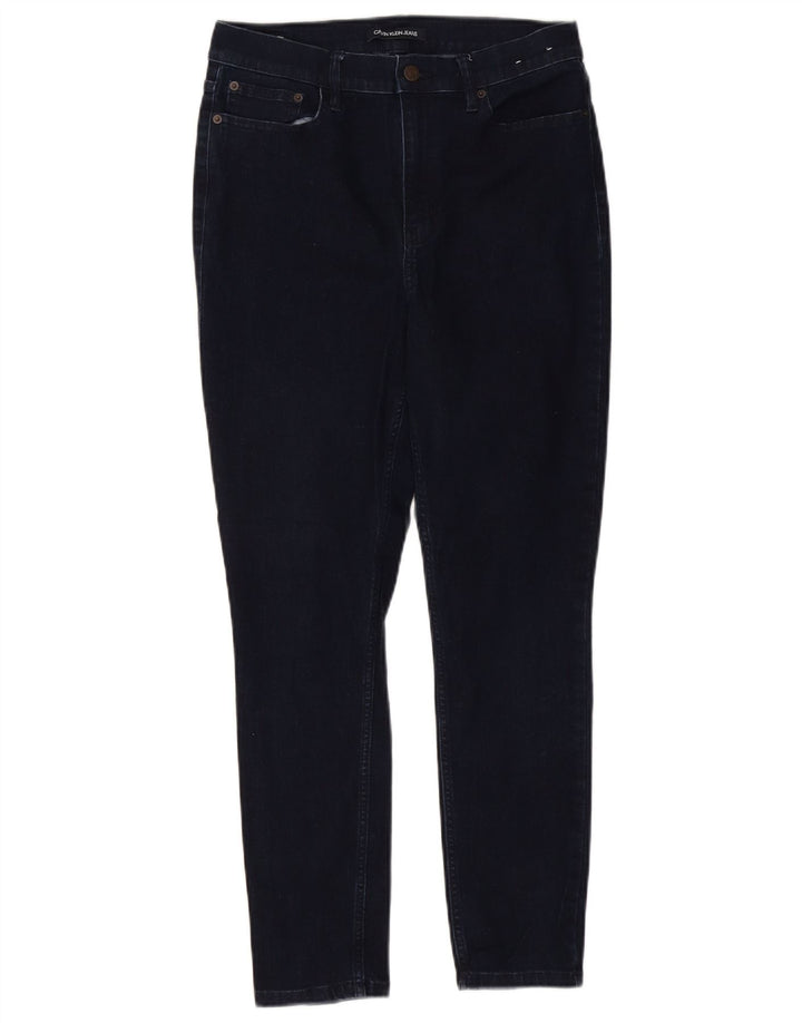 CALVIN KLEIN Jean skinny taille haute pour femme US 12 Large W31 L26 Bleu marine
