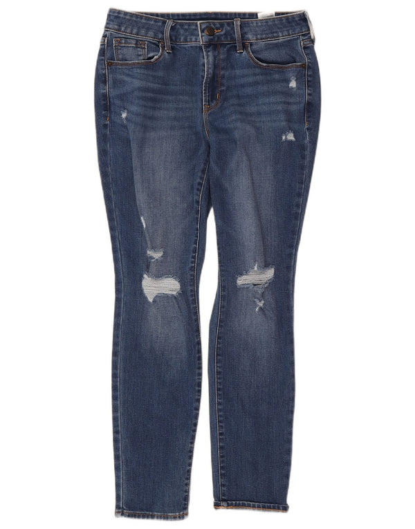 Old Navy Jean skinny vieilli pour femme UK 8 Small W28 L26 Bleu Coton