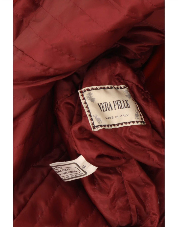 Manteau en cuir femme vintage IT 48 XL Maroon
