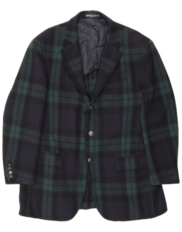 Polo Ralph Lauren Veste blazer à 3 boutons pour homme EU 54 2XL Bleu marine à carreaux
