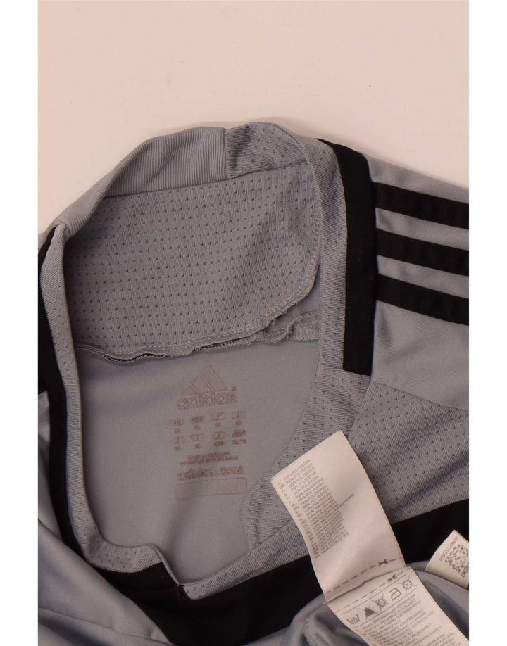 Adidas Haut à manches longues pour homme XL Gris Colorblock Polyester
