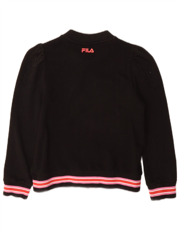 FILA Veste de survêtement fille 9-10 ans Noir Coton