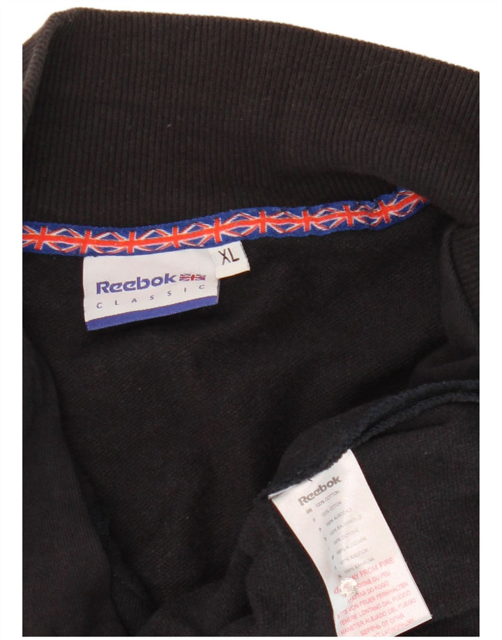 Reebok Veste de Survêtement Homme XL Bleu Marine Rayé Coton