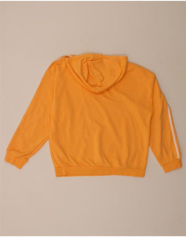Adidas Womens Oversized Hoodie Jumper UK 12 Medium Orange Cotton
