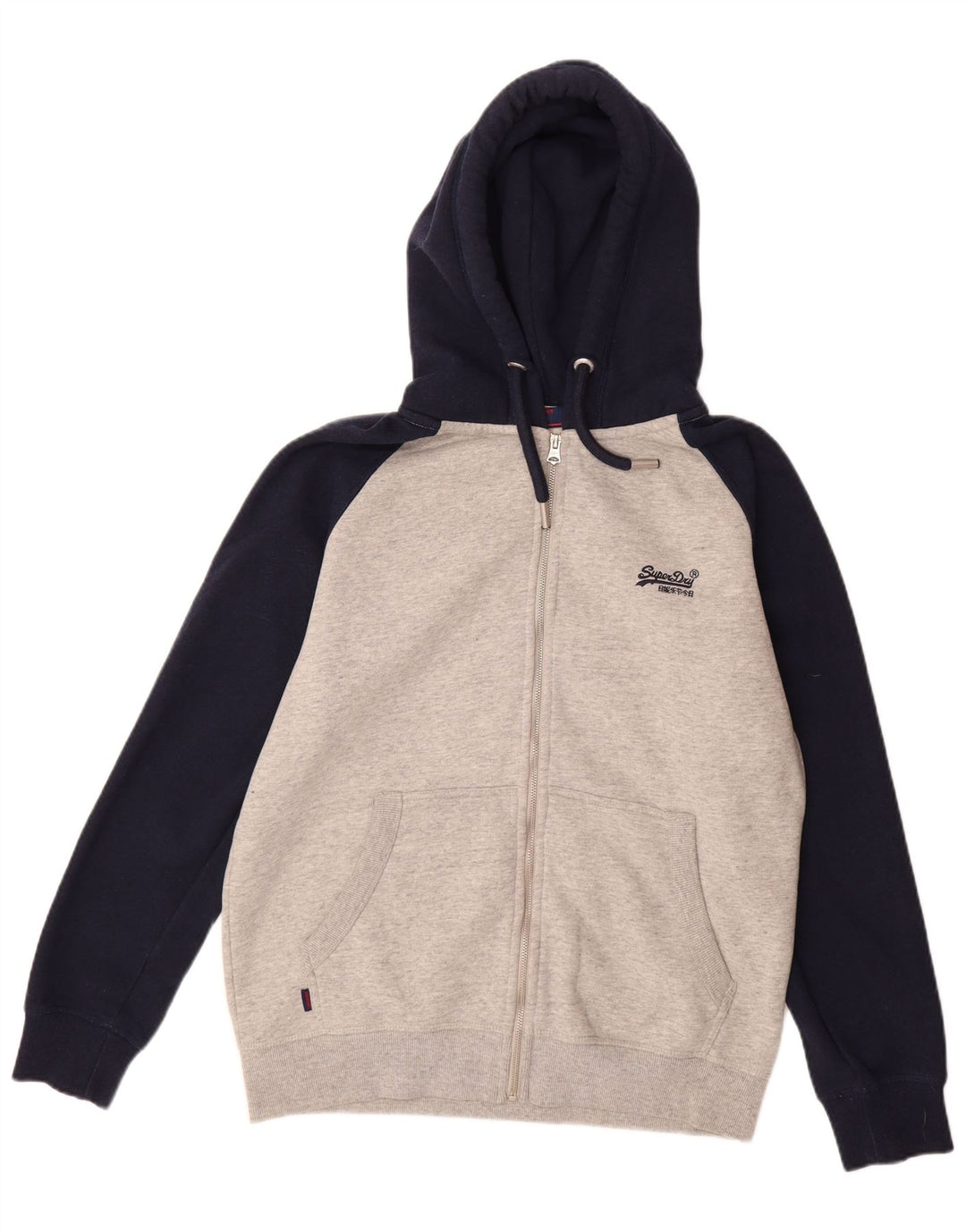 SUPERDRY Pull à capuche zippé pour homme XL Gris Colorblock Coton