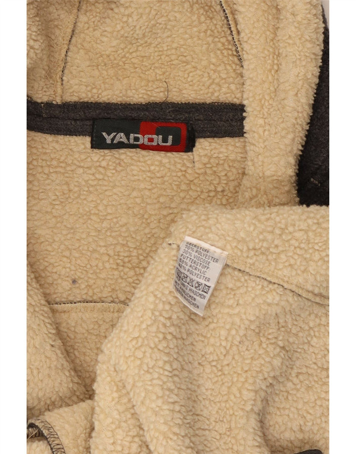 Veste polaire Sherpa à capuche femme vintage UK 8 petit polyester gris