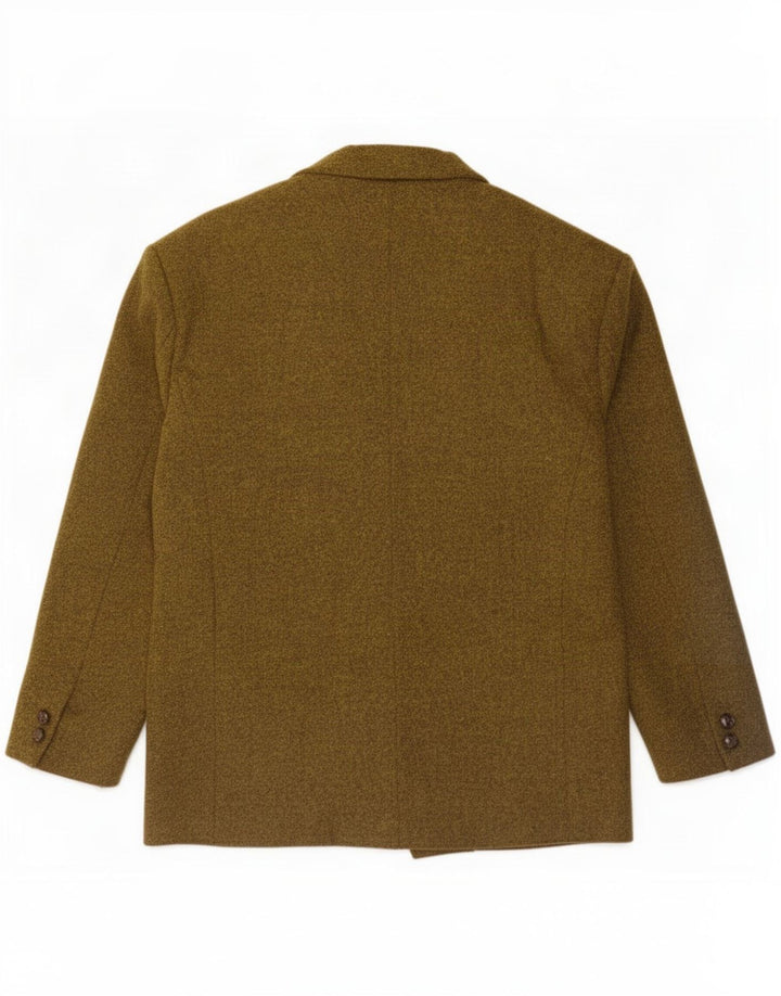 vintage Homme 2 Bouton Blazer Veste IT 50 Grande Laine Kaki