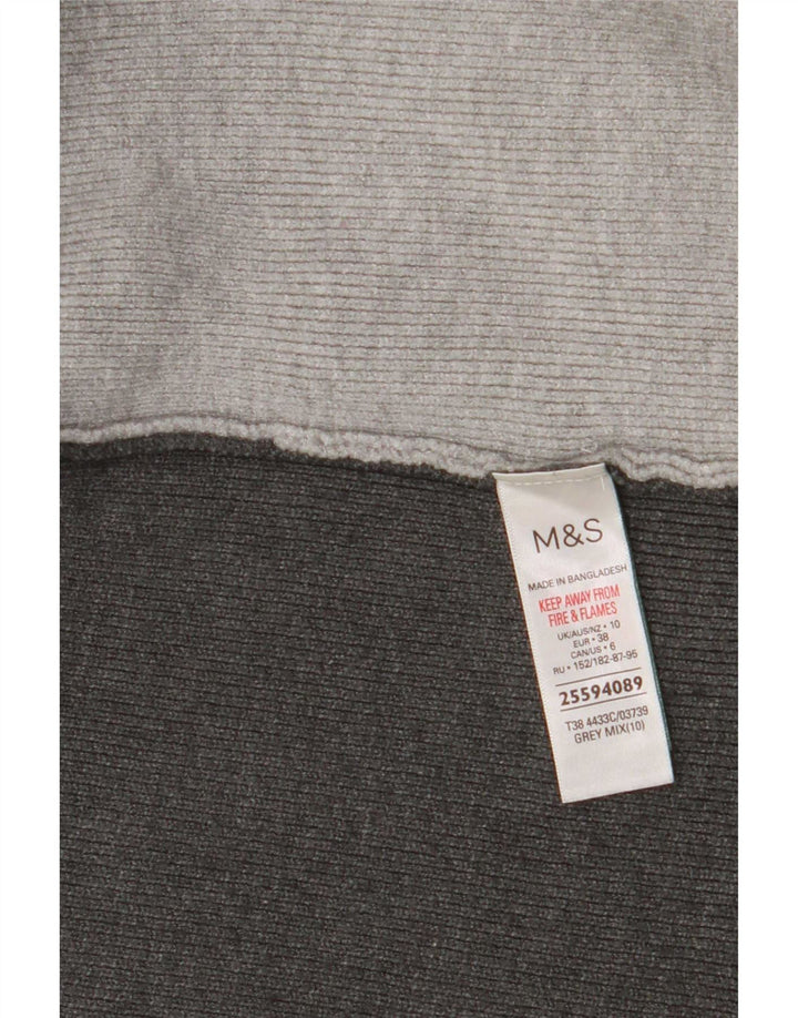 Marks & Spencer Pull cardigan long pour femme UK 10 Small Gris