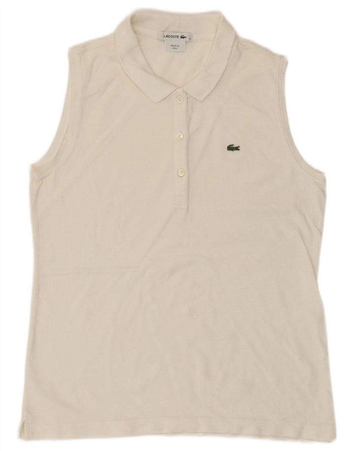 Lacoste Polo sans manches pour femme Taille 42 Grand Blanc