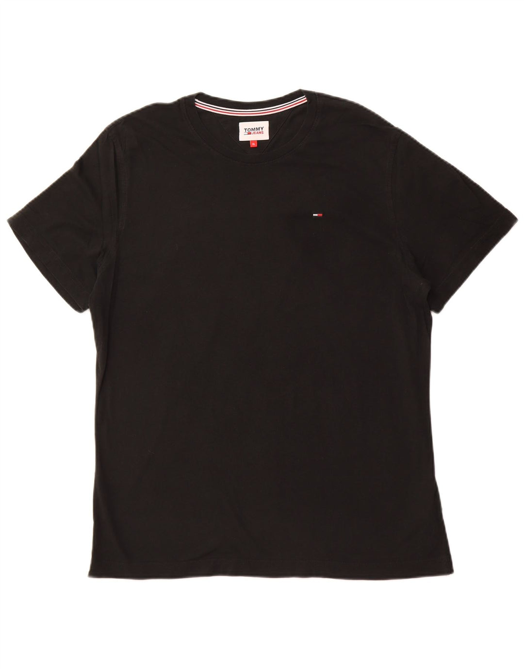 TOMMY HILFIGER T-Shirt Homme Top XL Noir Coton