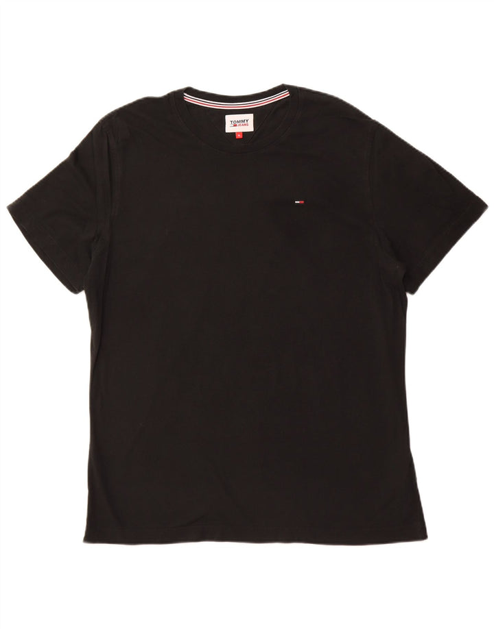 TOMMY HILFIGER T-Shirt Homme Top XL Noir Coton