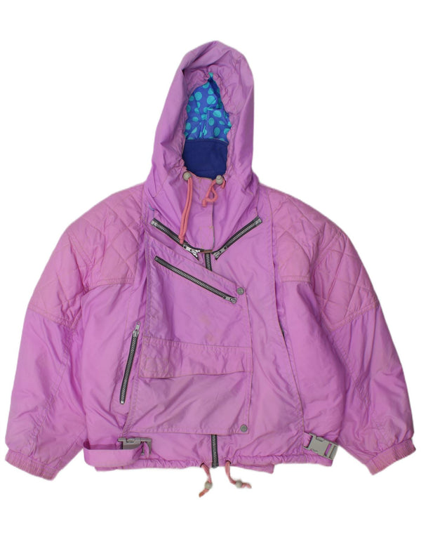 Anzi Besson Veste de ski surdimensionnée à capuche pour femme IT 44 Violet moyen