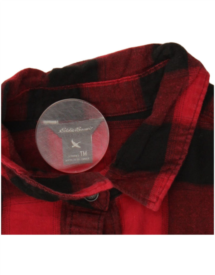 EDDIE BAUER Chemise en flanelle pour femme UK 14 à carreaux rouges moyens