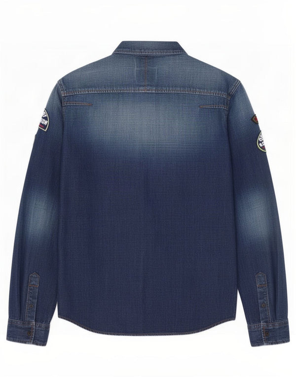 Superdry Chemise En Jean Petit Bleu Coton Homme