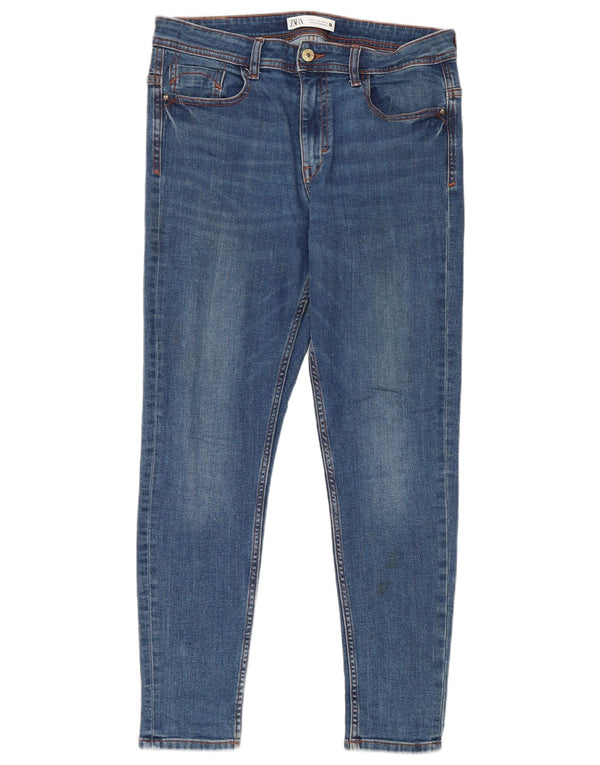 Zara Jean skinny femme EU 42 Large W32 L27 Bleu Coton